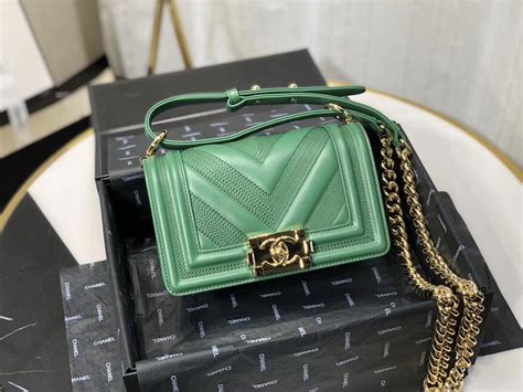 chanel leboy green|chanel boy size.